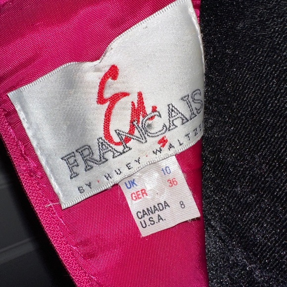 En Francais by Huey Waltzer Fuchsia Vintage 80's Cocktail Dress Sz 8 - Picture 8 of 9